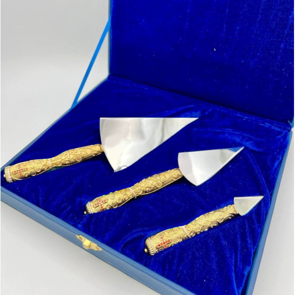 Набір копій для літургії з латуні в позолоті зі вставками арт. BG0566LP-SET Набір копій для літургії з латуні в позолоті зі вставками арт. BG0566LP-SET