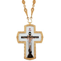 Хрест для священика з латуні в позолоті з ланцюгом арт. BJ0490LP-2+80LP