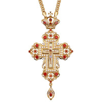 Хрест для священика латунний позолочений з ланцюгом арт. BJ0093LP-2+1LP