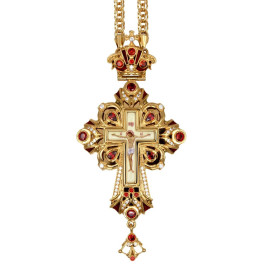 Хрест для священика латунний позолочений з ланцюгом арт. BJ0098LPE-2+1LP Хрест для священика латунний позолочений з ланцюгом арт. BJ0098LPE-2+1LP