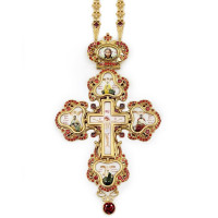 Хрест для священика латунний позолочений з ланцюгом арт. BJ0127LP-2+52LP Хрест для священика латунний позолочений з ланцюгом арт. BJ0127LP-2+52LP