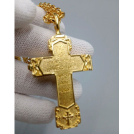 Хрест для священика позолочений з ланцюгом арт. BJ0213LP+1LP