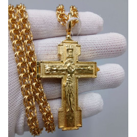 Хрест для священика позолочений з ланцюгом арт. BJ0213LP+1LP