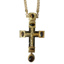 Хрест для священика латунний у позолоті з ланцюгом арт. 2.10.0580лп^1лп