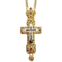 Хрест для священика латунний в позолоті з ланцюгом арт. BJ0357LP-2+1LP Хрест для священика латунний в позолоті з ланцюгом арт. BJ0357LP-2+1LP