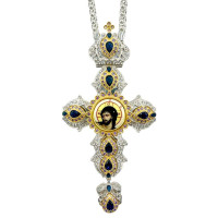 Хрест для священика латунний в посрібленні з позолотою і ланцюгом арт. BJ0371LF-2+1L Хрест для священика латунний в посрібленні з позолотою і ланцюгом арт. BJ0371LF-2+1L