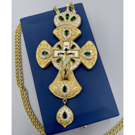 Хрест для священика позолочений з ланцюгом арт. BJ0217LP-2+1LP