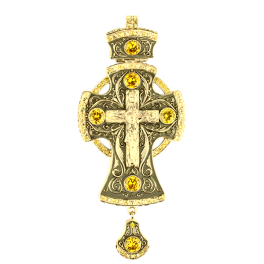 Хрест для священика з прикрасами срібний з позолотою та емаллю арт. 2.10.0038п