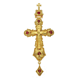 Хрест для священнослужителів латунний позолочений з прикрасами арт. 2.10.0001лп