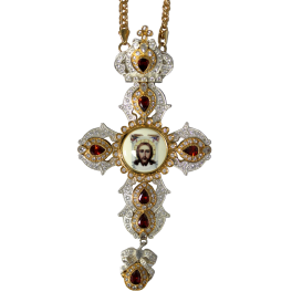Хрест з ювелірного сплаву з позолотою та камінням арт. 2.10.0371лф-2^1лп