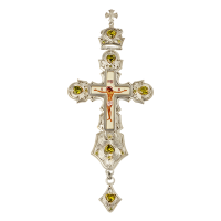 Хрест з ювелірного сплаву в срібленні з принтом арт. 2.10.0001л-2