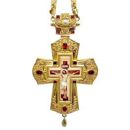 Хрест латунний з деколлю і ланцюгом арт. 2.10.0354лп-2^1лп