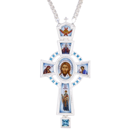 Хрест латунний з деколлю і ланцюгом арт. 2.10.0400л-2^1л