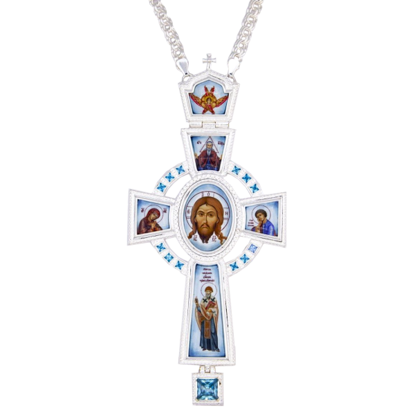 Хрест латунний з деколлю і ланцюгом арт. 2.10.0400л-2^1л
