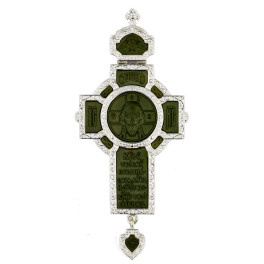 Хрест латунний з образом і накладками з ебенового дерева арт. 2.10.0409л-13