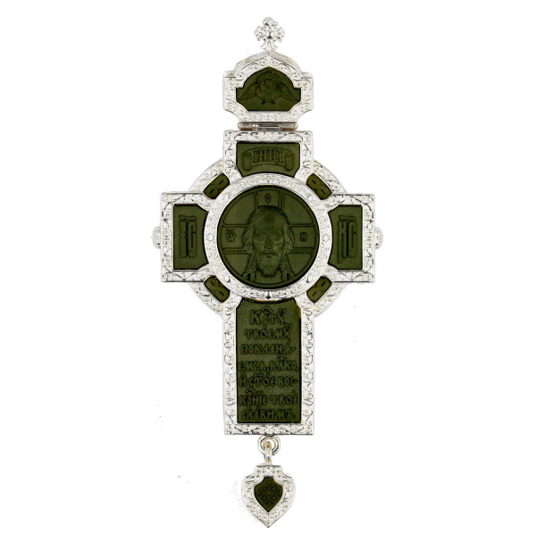 Хрест латунний з образом і накладками з ебенового дерева арт. 2.10.0409л-13