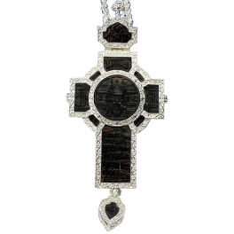 Хрест латунний з образом і накладками з ебенового дерева і ланцюгом арт. 2.10.0409л-13^1л