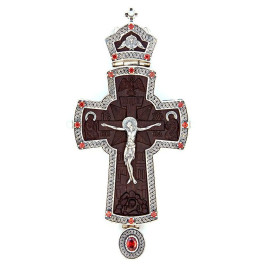 Хрест латунний з оксидуванням і накладками з ебенового дерева арт. 2.10.0421лр-13