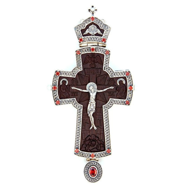 Хрест латунний з оксидуванням і накладками з ебенового дерева арт. 2.10.0421лр-13
