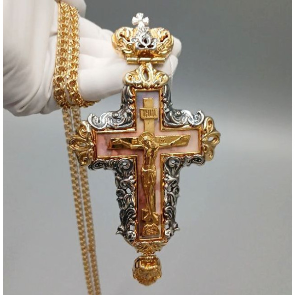 Хрест латунний в позолоті з ланцюгом арт. BJ0397LPR+1LP