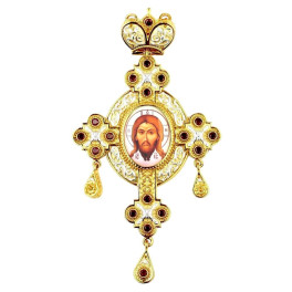 Хрест латунний у позолоті з фрагментарним срібленням арт. 2.10.0418лпф-2