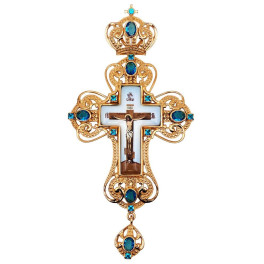 Хрест латунний у позолоті з принтом арт. BJ0410LP-2