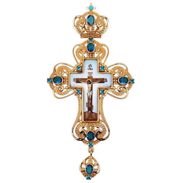 Хрест латунний у позолоті з принтом арт. BJ0410LP-2