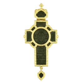 Хрест латунний у позолоті з різьбленим образом арт. 2.10.0409лп-13