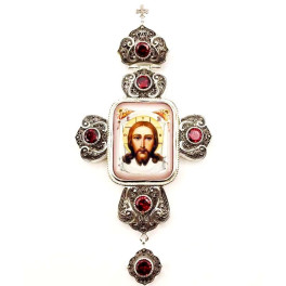 Хрест латунний у позолоті з родтруванням і вставками арт. 2.10.0340лр-2