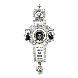 Хрест латунний у срібленні з деколлю арт. 2.10.0409л-2
