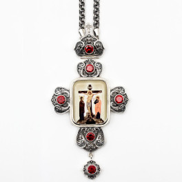 Хрест латунний в срібленні з принтом арт. 2.10.0340лр-2^1лр