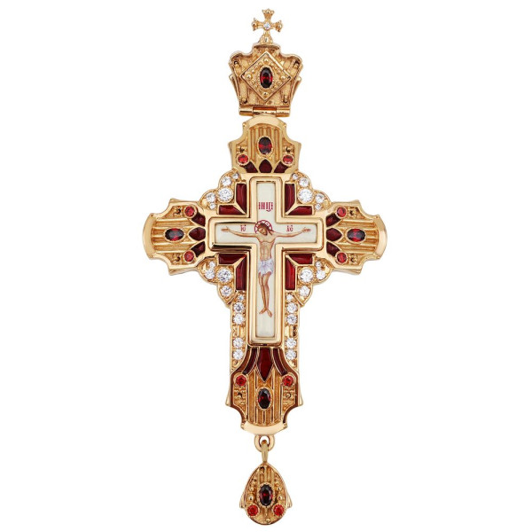 Хрест наперсний для священика латунний позолочений із принтом арт. BJ0106LPE-2 Хрест наперсний для священика латунний позолочений із принтом арт. BJ0106LPE-2