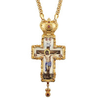 Хрест наперсний для священика латунний у позолоті з ланцюгом арт. BJ0325LP-2+1LP