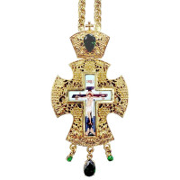 Наперсний хрест для священнослужителя латунний позолочений з ланцюгом арт. BJ0120LP-2+1LP Наперсний хрест для священнослужителя латунний позолочений з ланцюгом арт. BJ0120LP-2+1LP