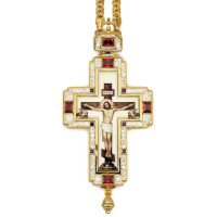 Хрест наперсний з латуні в позолоті зі срібленням і ланцюгом арт. BJ0238LPF-2+1LP Хрест наперсний з латуні в позолоті зі срібленням і ланцюгом арт. BJ0238LPF-2+1LP