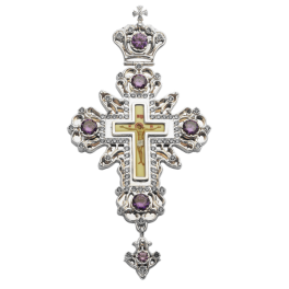 Хрест наперсний з ювелірного сплаву в срібленні з латунним принтом арт. 2.10.0024л-2