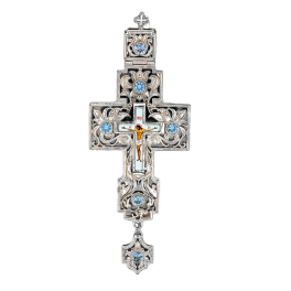 Хрест наперсний з ювелірного сплаву в срібленні з принтом арт. 2.10.0027л-2