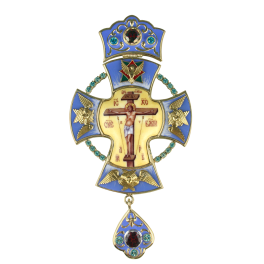 Хрест наперсний латунний позолочений з емаллю арт. 2.10.0026лп-2