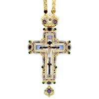 Хрест наперсний срібний у позолоті з ланцюгом арт. 2.10.0380п-2^1п