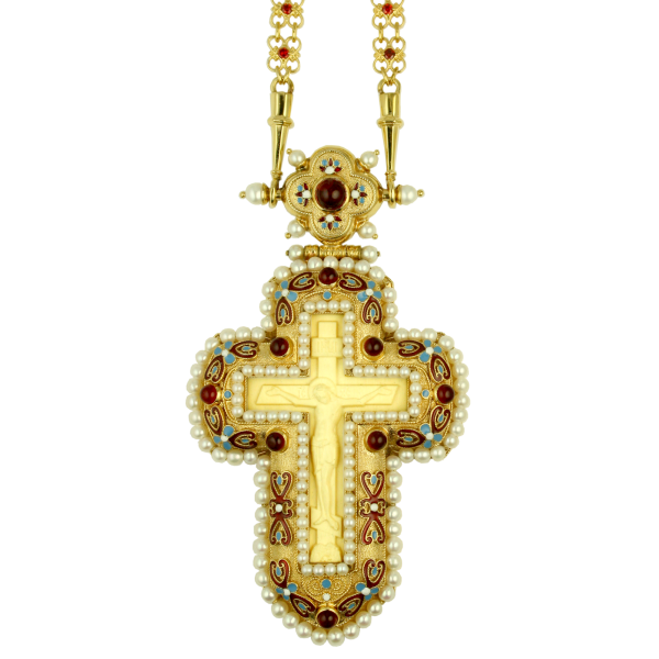 Хрест православний латунний у позолоті з ланцюгом арт. 2.10.0392лпэ-1^65п