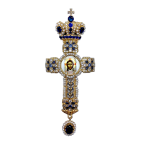 Хрест православний наперсний з латуні в позолоті з принтом арт. BJ0351LP-2