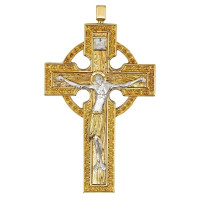 Хрест православний наперсний латунний у позолоті арт. BJ0182LPF