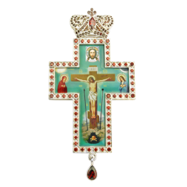 Хрест православний срібний з прикрасами арт. 2.10.0055-2