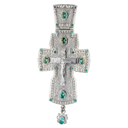Хрест православний срібний з прикрасами арт. 2.10.0058