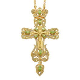 Хрест православний срібний у позолоті з ланцюгом арт. 2.10.0054п^1п