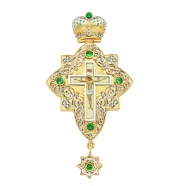 Хрест православний срібний у позолоті з латунним принтом арт. 2.10.0065п-2