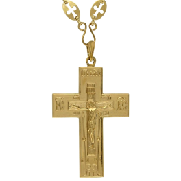 Хрест протоієрейський для священика срібний у позолоті з ланцюгом арт. 2.10.0044п^23п
