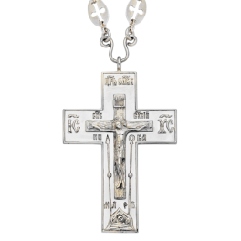 Хрест протоієрейський кабінетний для священнослужителя срібний з ланцюгом арт. 2.10.0045^23
