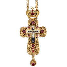Хрест священнослужителя латунний позолочений з ланцюгом арт. BJ0251LP-2+1LP