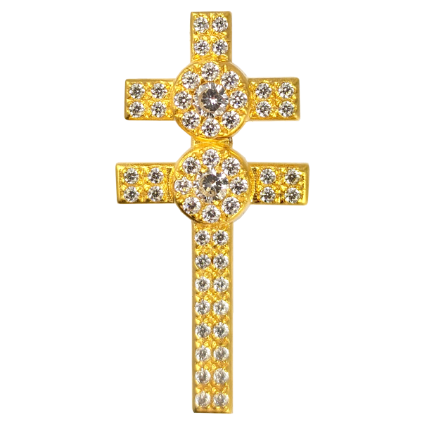 Хрест латунний у позолоті на клобук арт. 2.7.1626лп
